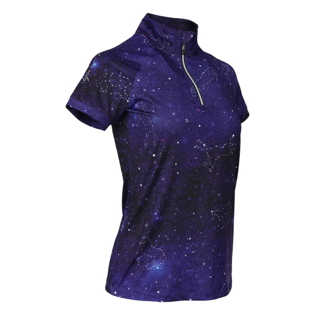 Dapplebay Constellation 1/4 Zip rijshirt korte mouw navy