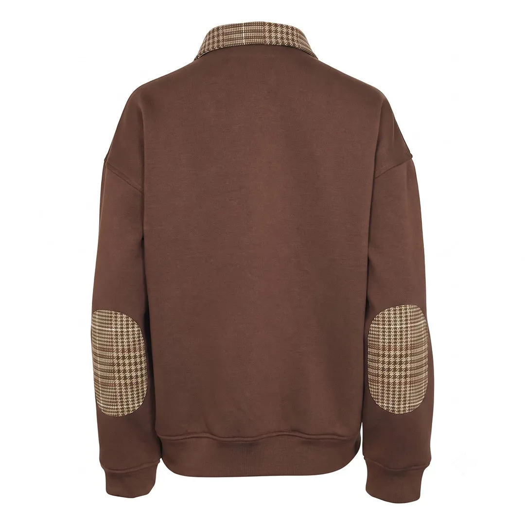 Dapplebay Heirloom pullover dames Glen Plaid 1/2 zip quilt
