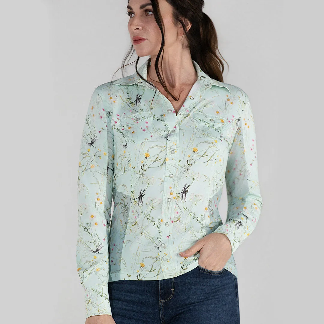 Dapplebay Dragonfly Meadow western rijshirt groen