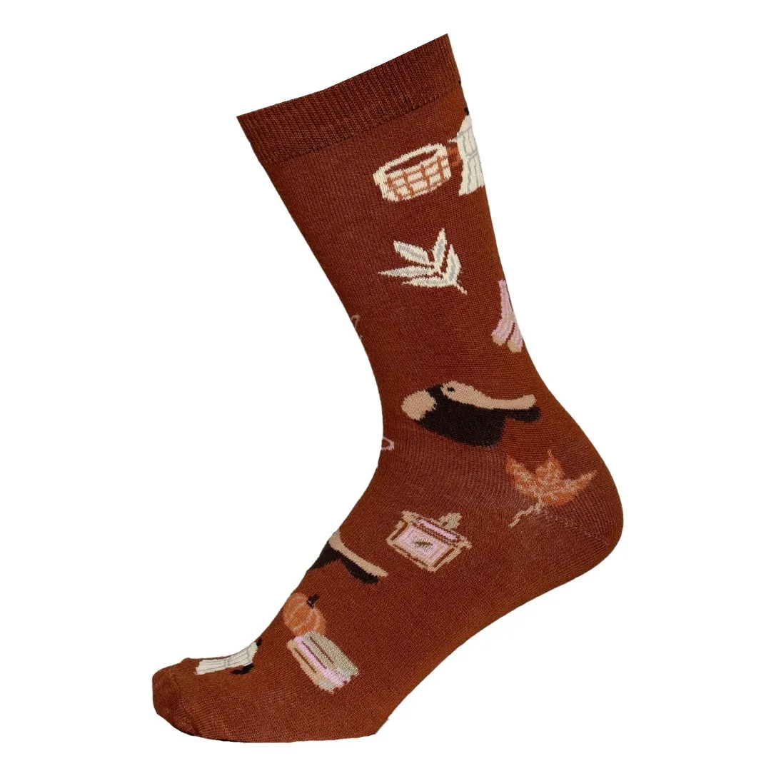 Dapplebay Horse Girl Fall sokken brick STD herfstprint