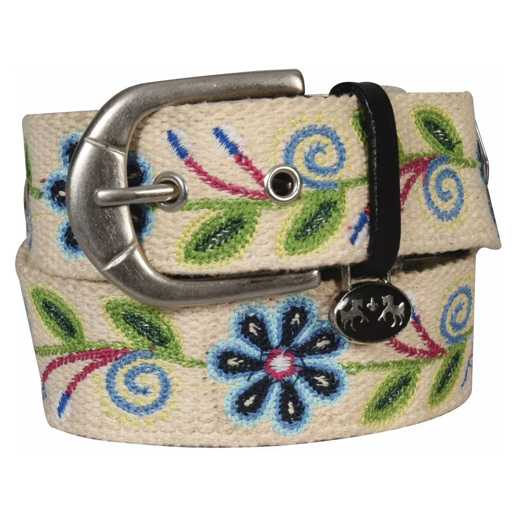 Equine Couture Lilly Katoenen Riem Bruin Bloemen