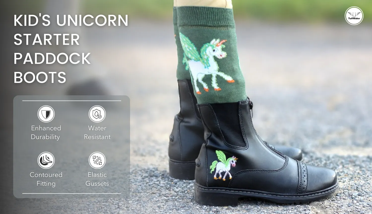 TuffRider Unicorn rijlaarzen Black rits kind stevig