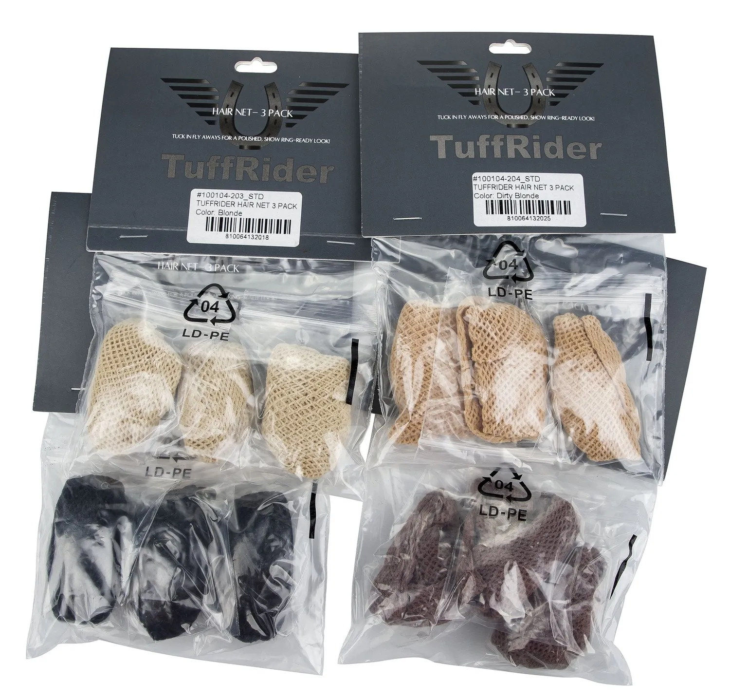 TuffRider Hair Net haarnetjes zwart 3-pack elastisch