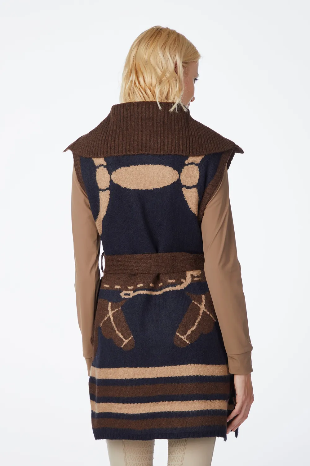 Vestrum Zaragoza gilet dames hoge kraag riem elegant