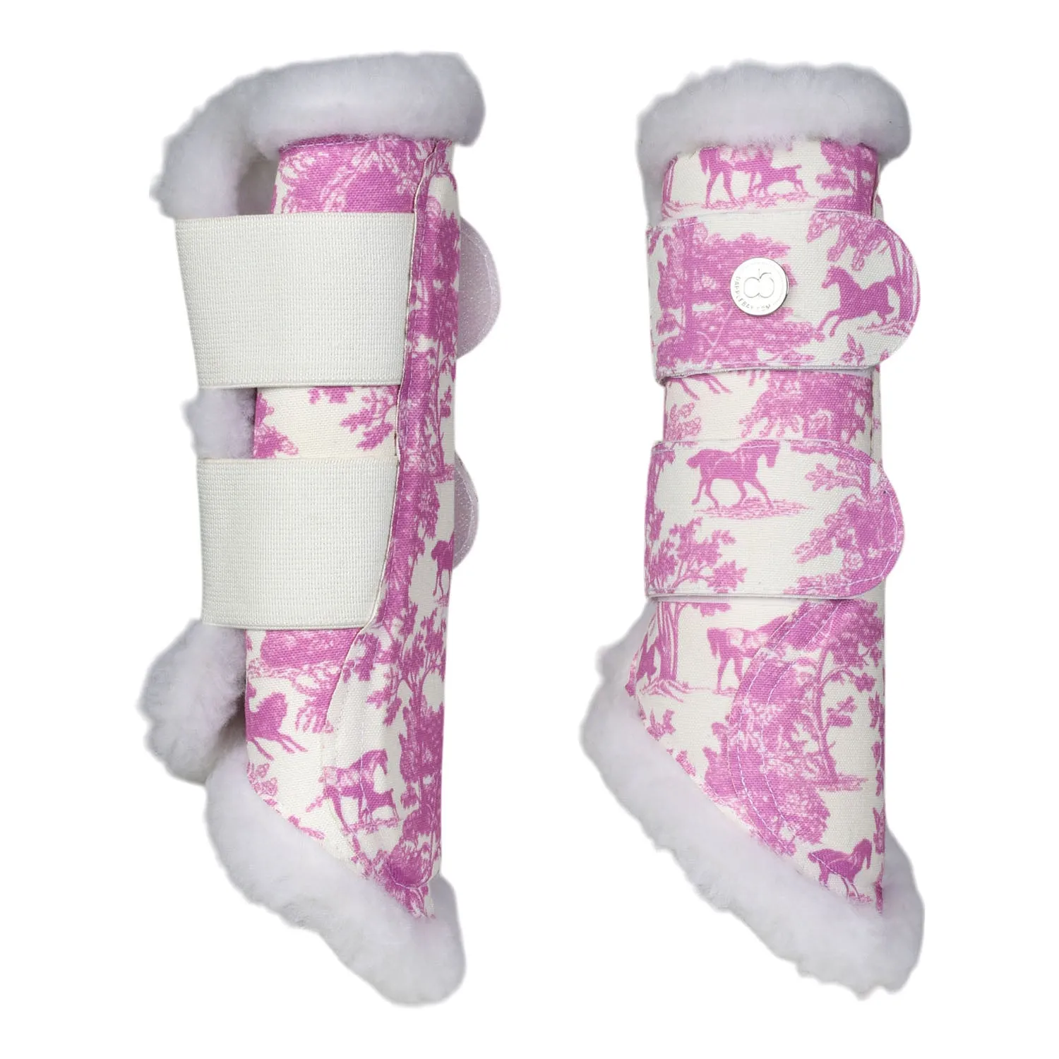 Dapplebay Toile brush boots rose white paard maat XL