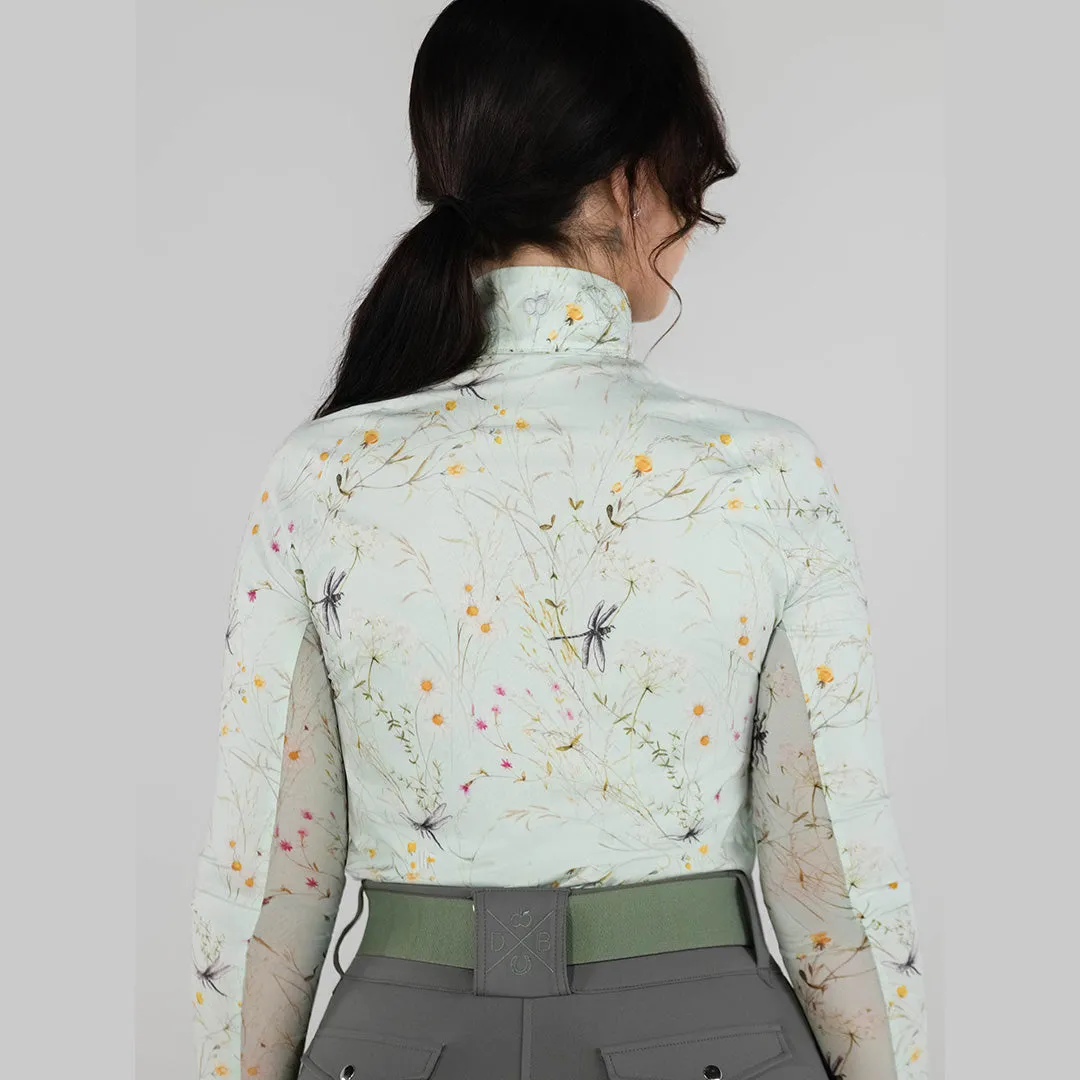 Dapplebay Dragonfly Meadow 1/4 Zip rijshirt groen lichtgewicht