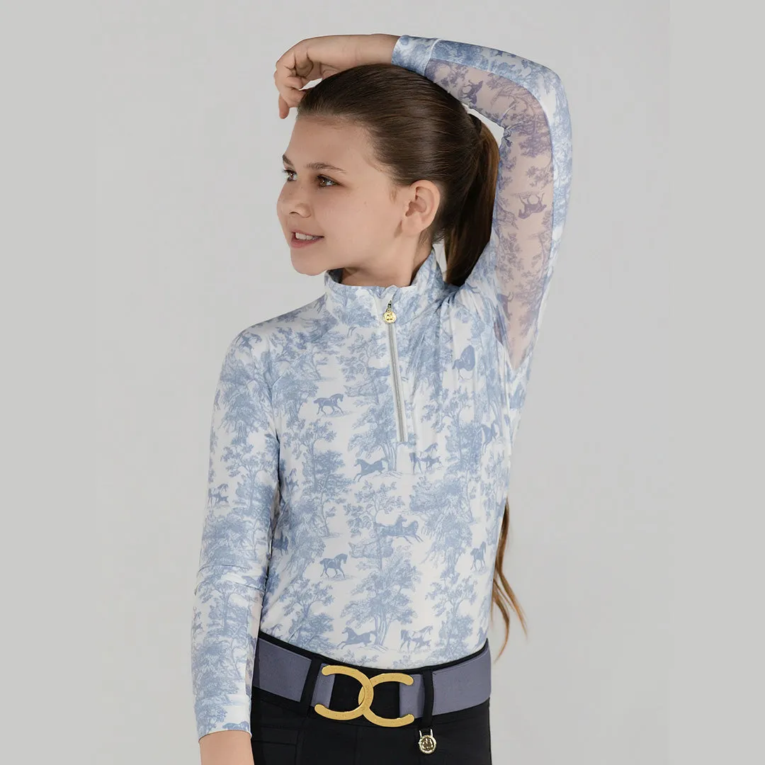 Dapplebay Equestrian Toile Moonrise rijshirt kids 1/4 rits