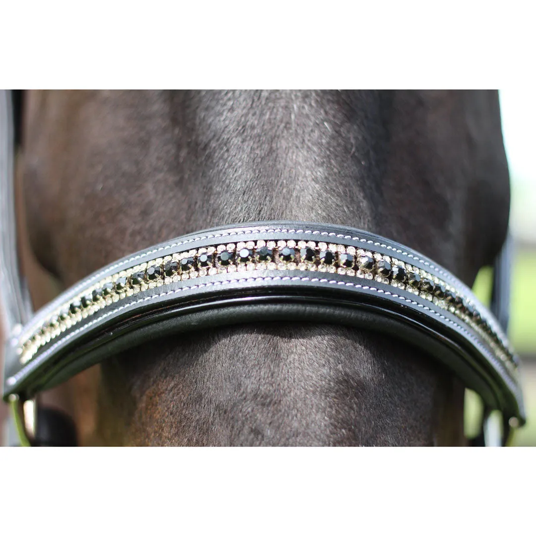 Henri de Rivel Padded Jewel halster Zwart Zilver Horse