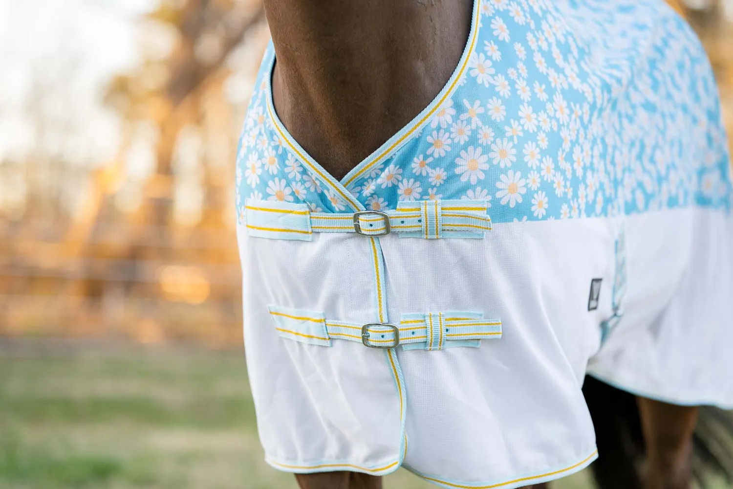 TuffRider Comfy Plus vliegendeken daisy print met singels