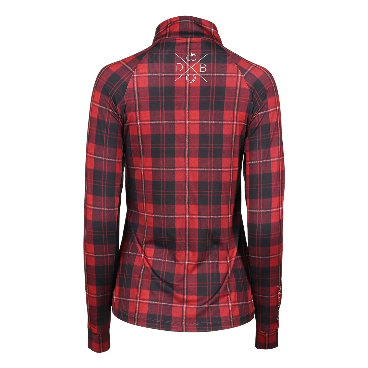 Dapplebay Holiday Plaid 1/4 Zip rijshirt rood XXS licht