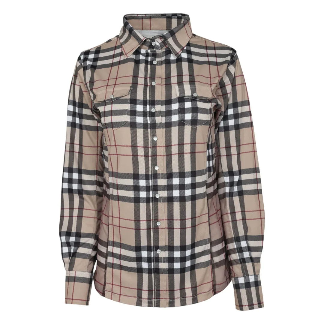 Dapplebay Holiday Plaid westernblouse groen stretch