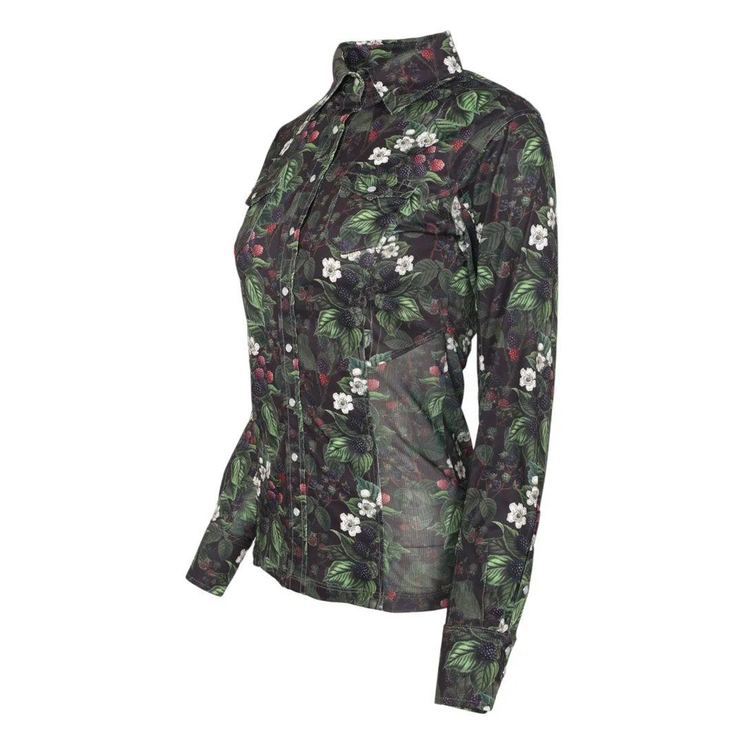 Dapplebay Blackberry Daze Western Top shirt Blackberry mesh