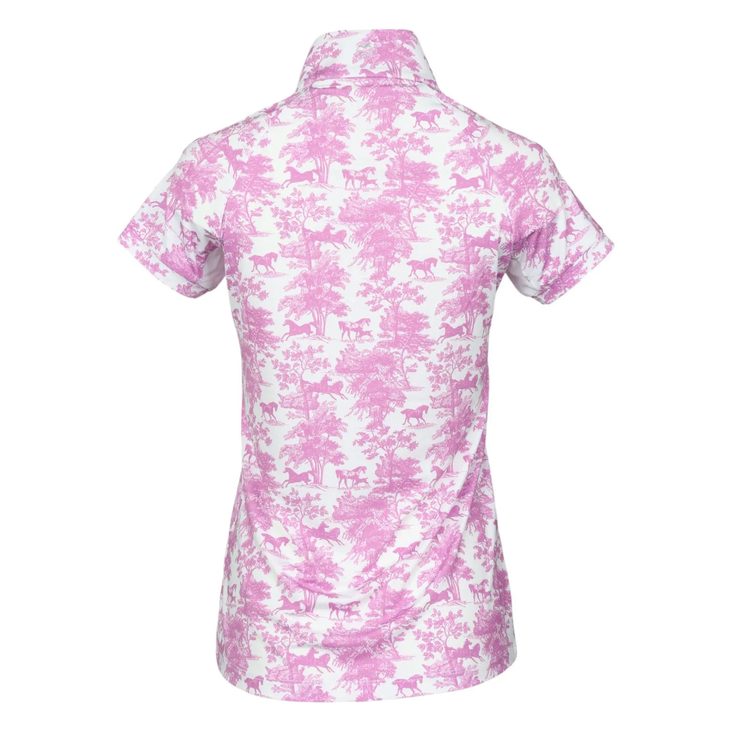 Dapplebay Equestrian Toile rijtop roos korte mouw 1/4 zip