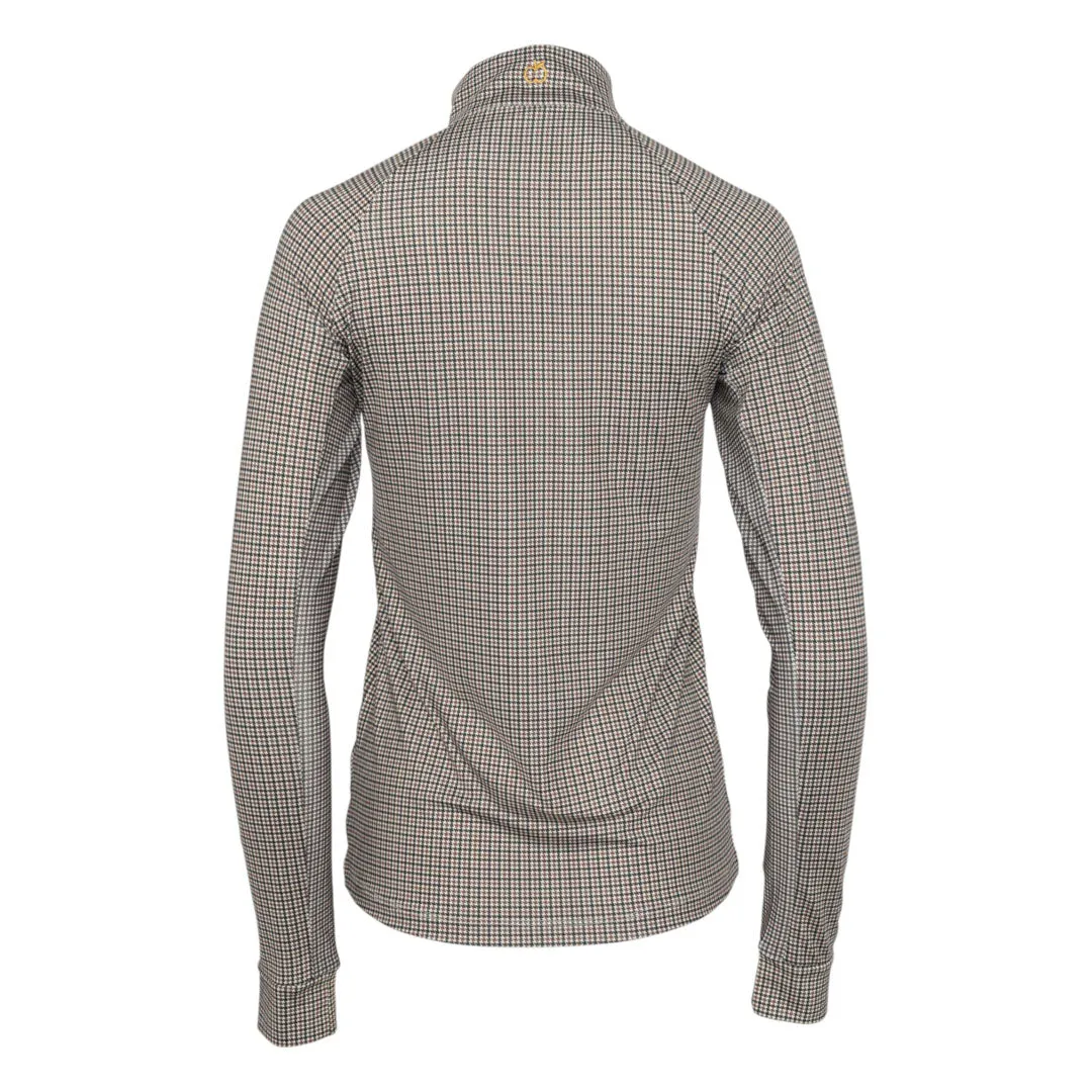 Dapplebay Bay Houndstooth rijshirt 1/4 rits tan XXS