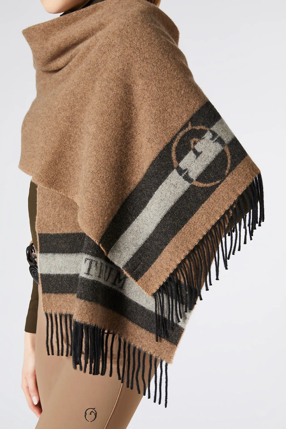 Vestrum Predaia sjaal cashmere corten met franje