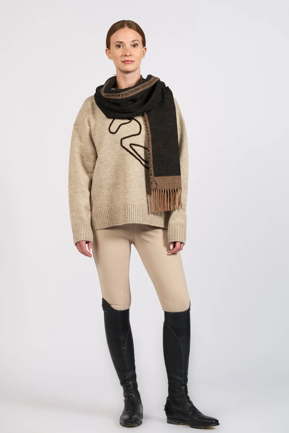 Vestrum Kobe sjaal Pearl Grey cashmere franje