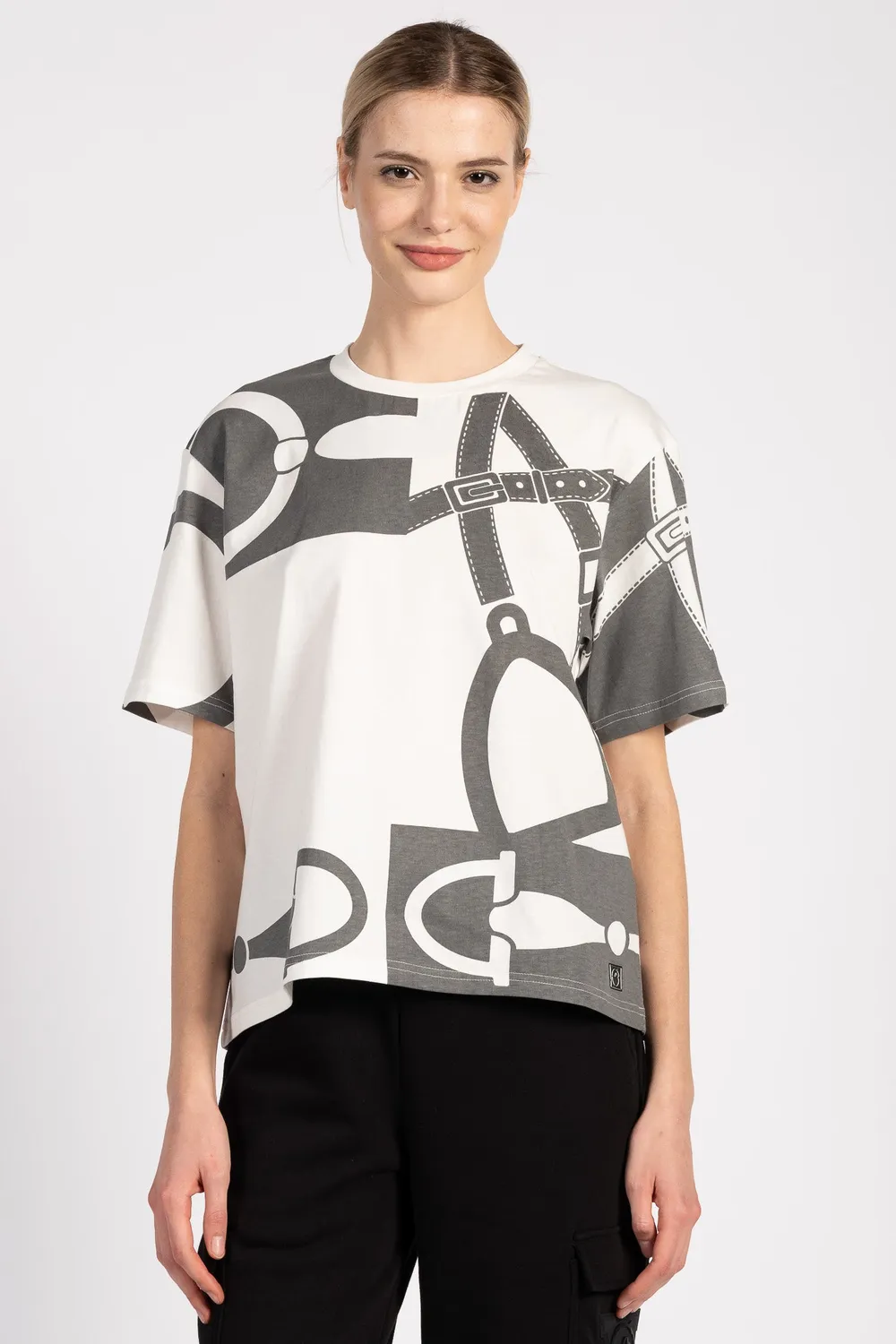 Vestrum Granada T-shirt dames oversize katoen allover print