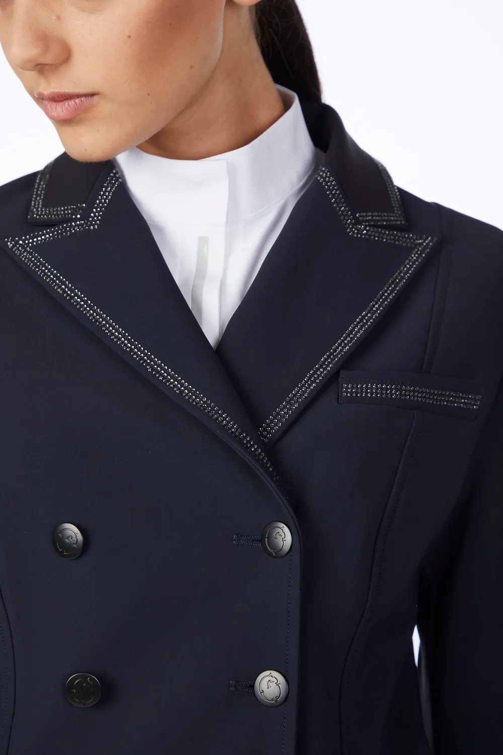 Vestrum Deneb dames dressuurfrac donkerblauw strass