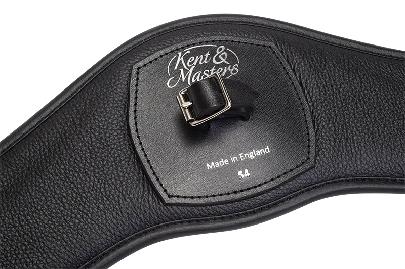 Kent & Masters Long Girth leren singel zwart 125 cm anatomisch