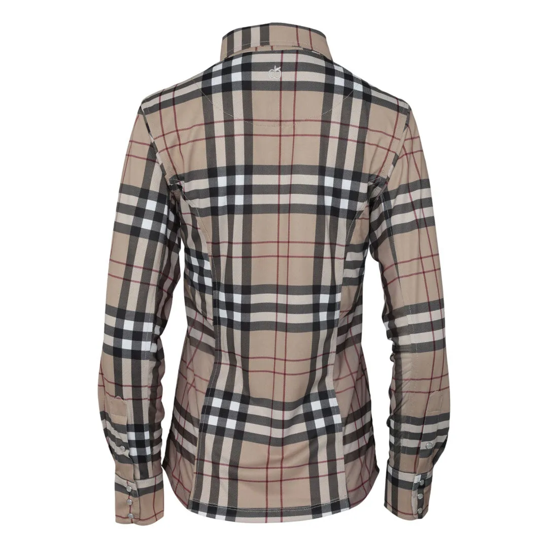 Dapplebay Holiday Plaid westernblouse groen stretch