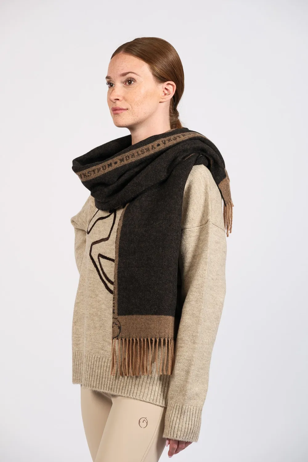 Vestrum Kobe sjaal Pearl Grey cashmere franje