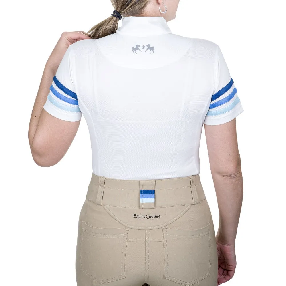 Equine Couture Gradient wedstrijdshirt wit-rood KM