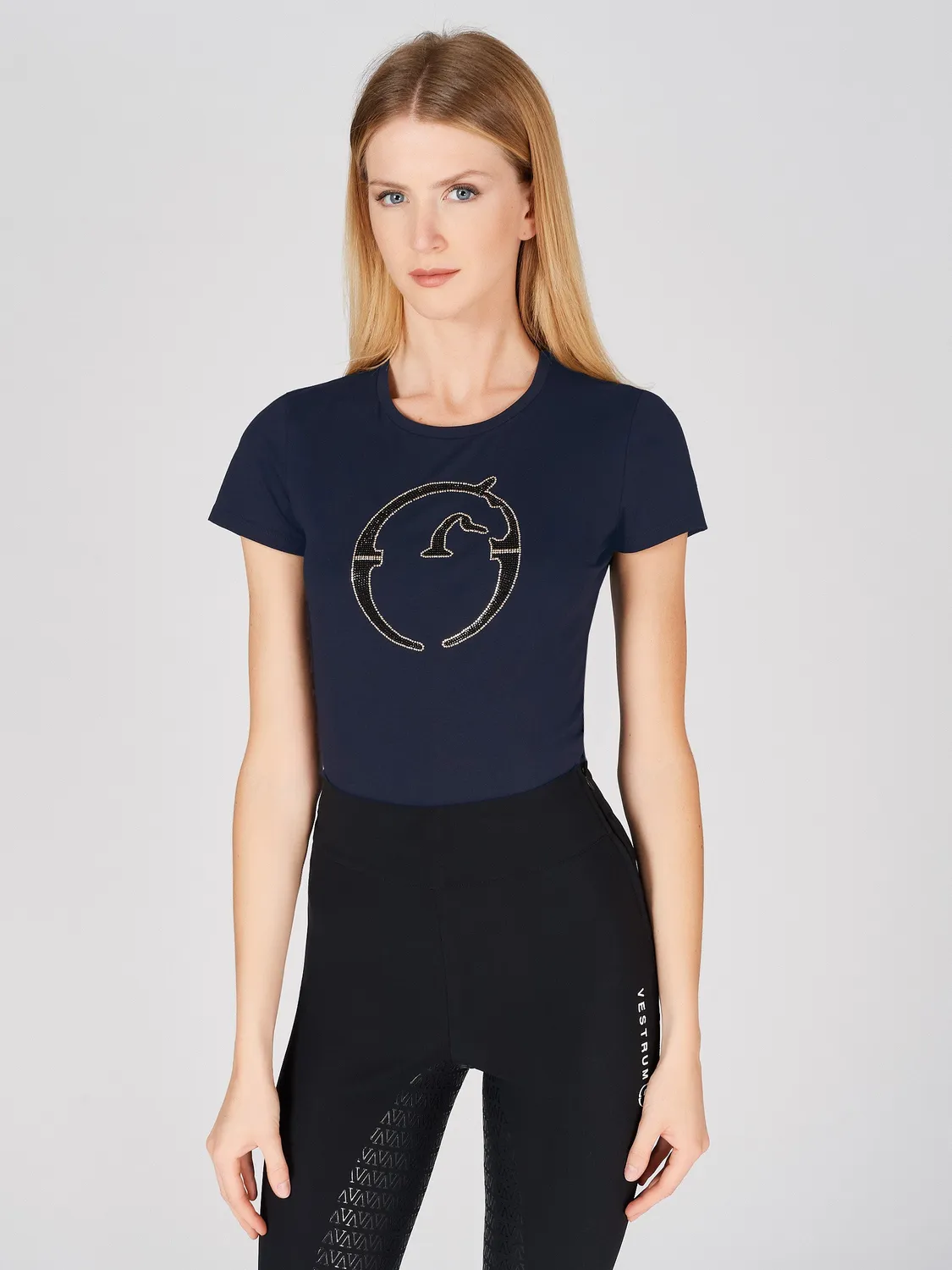 Vestrum Cecina t-shirt dames katoen met strasslogo