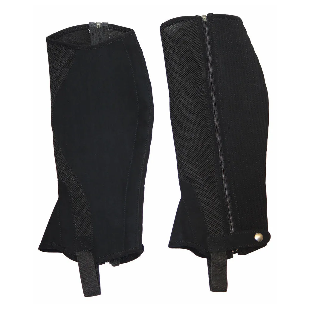TuffRider Airflow halve chaps kinderen zwart luchtig