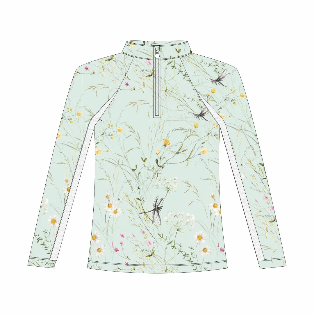 Dapplebay Dragonfly Meadow ruitrui kids groen 1/4 rits