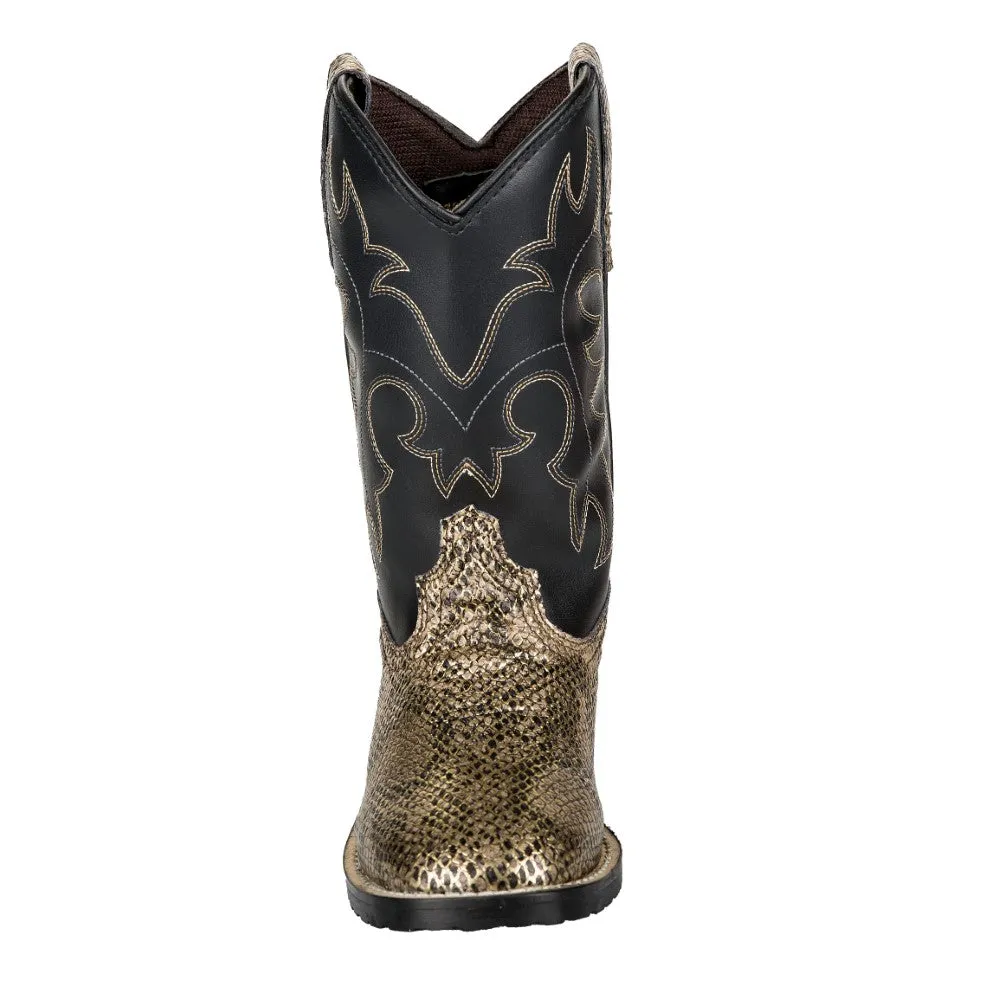 TuffRider Snake in My Boot kinderlaars zwart slangenprint