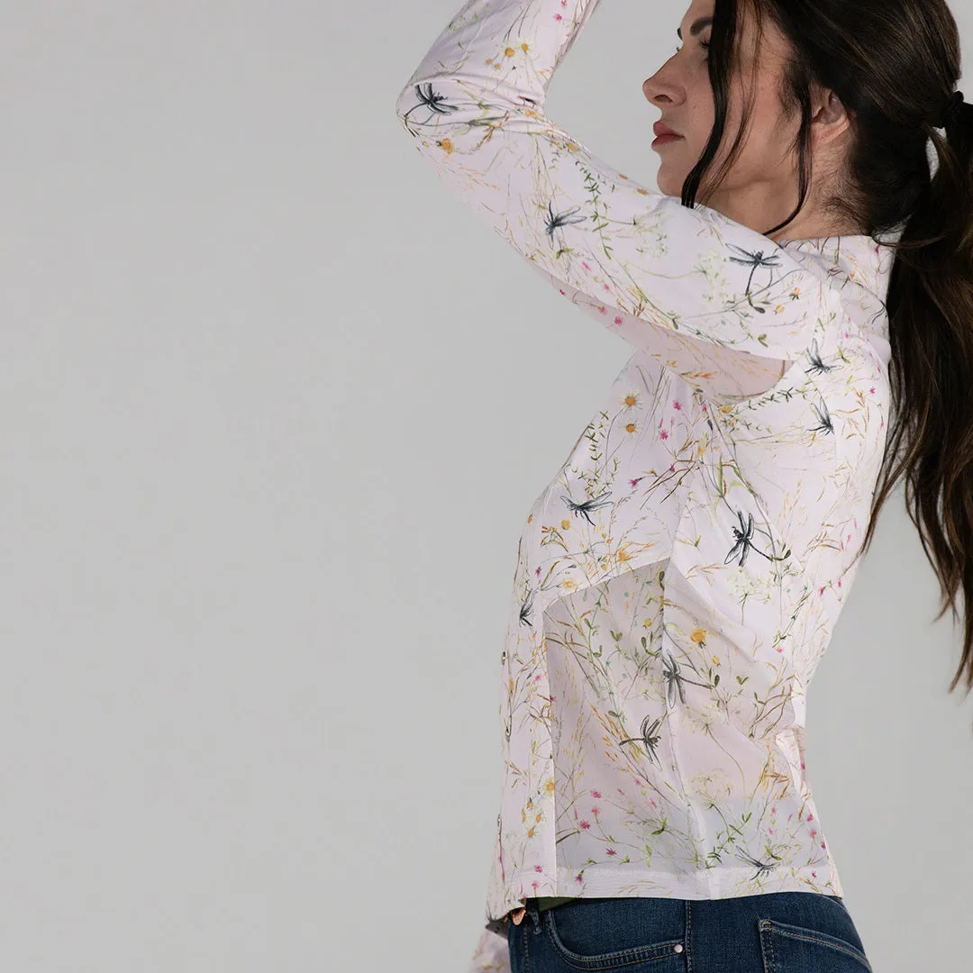 Dapplebay Dragonfly Meadow western blouse lichtroze