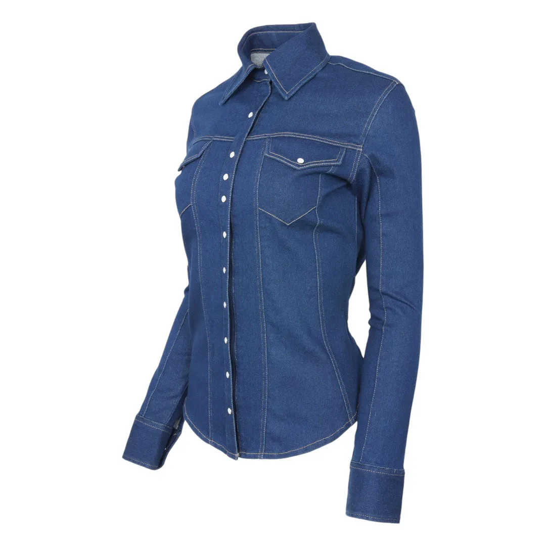 TuffRider Cody western blouse dames denim stretch
