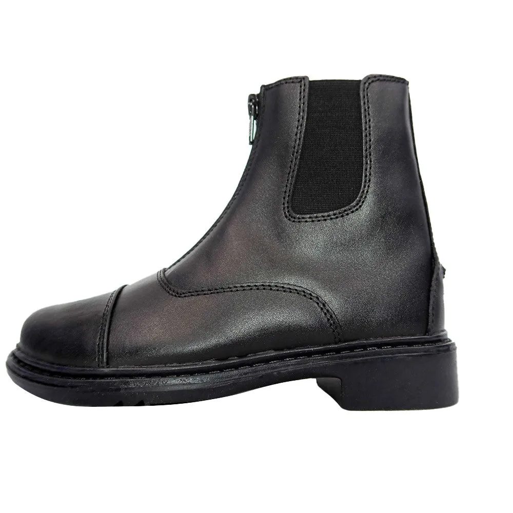 TuffRider Perfect Front Zip jodhpurschoenen zwart kinderen waterafstotend