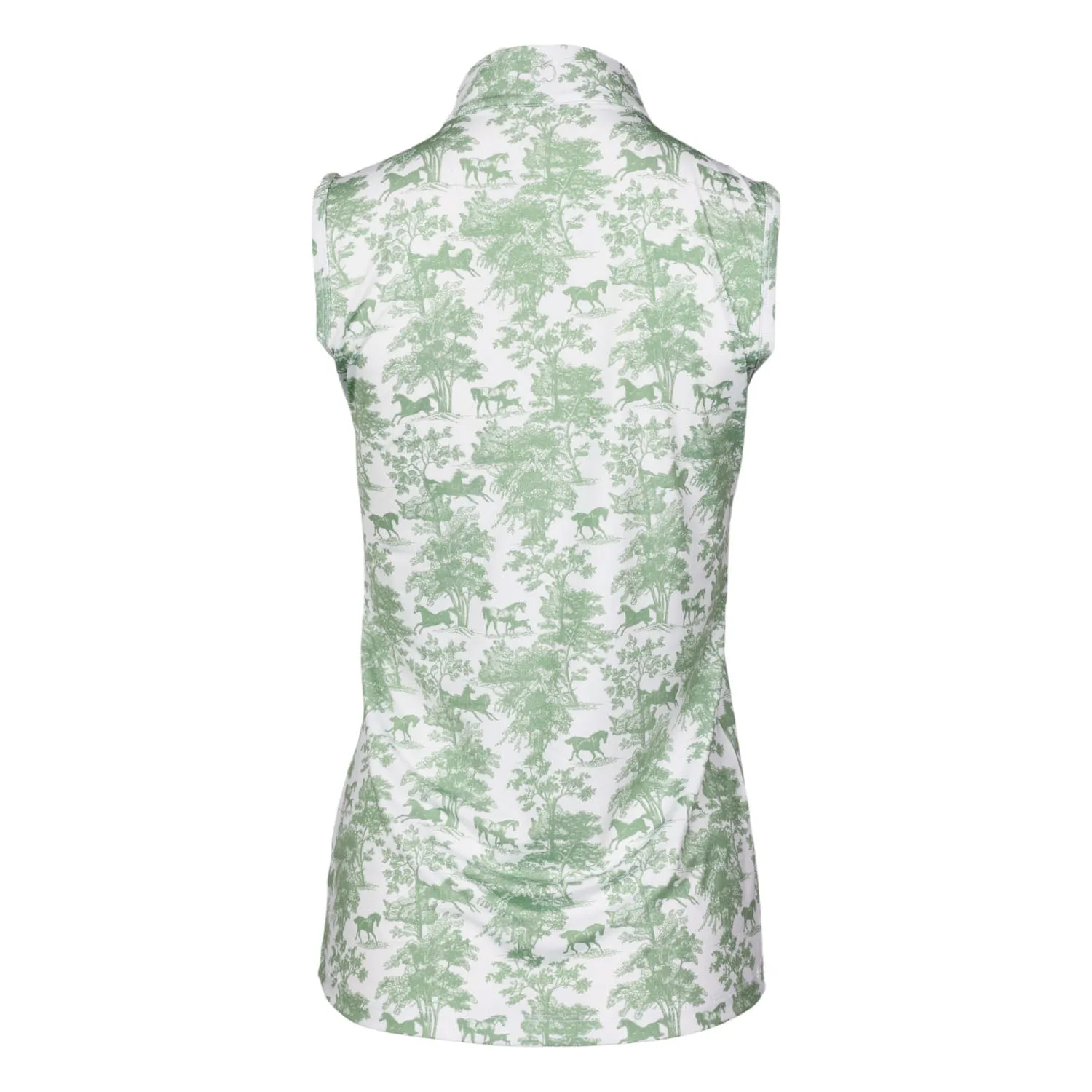 Dapplebay Equestrian Toile 1/4 Zip rijtop groen mouwloos