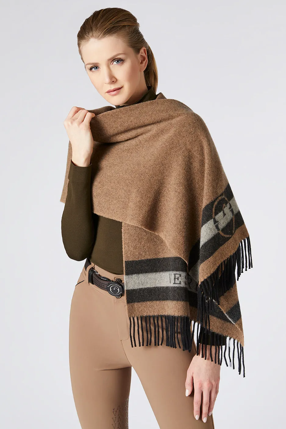 Vestrum Predaia sjaal cashmere met franjes