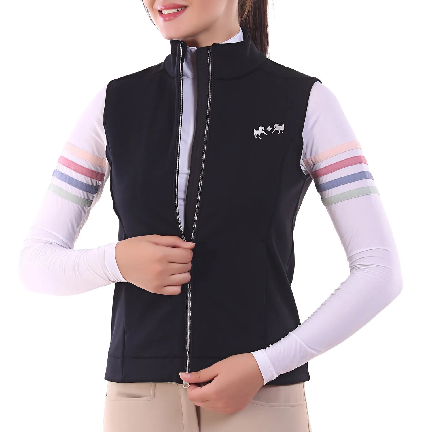 Equine Couture Techno Ladies bodywarmer zwart stretch