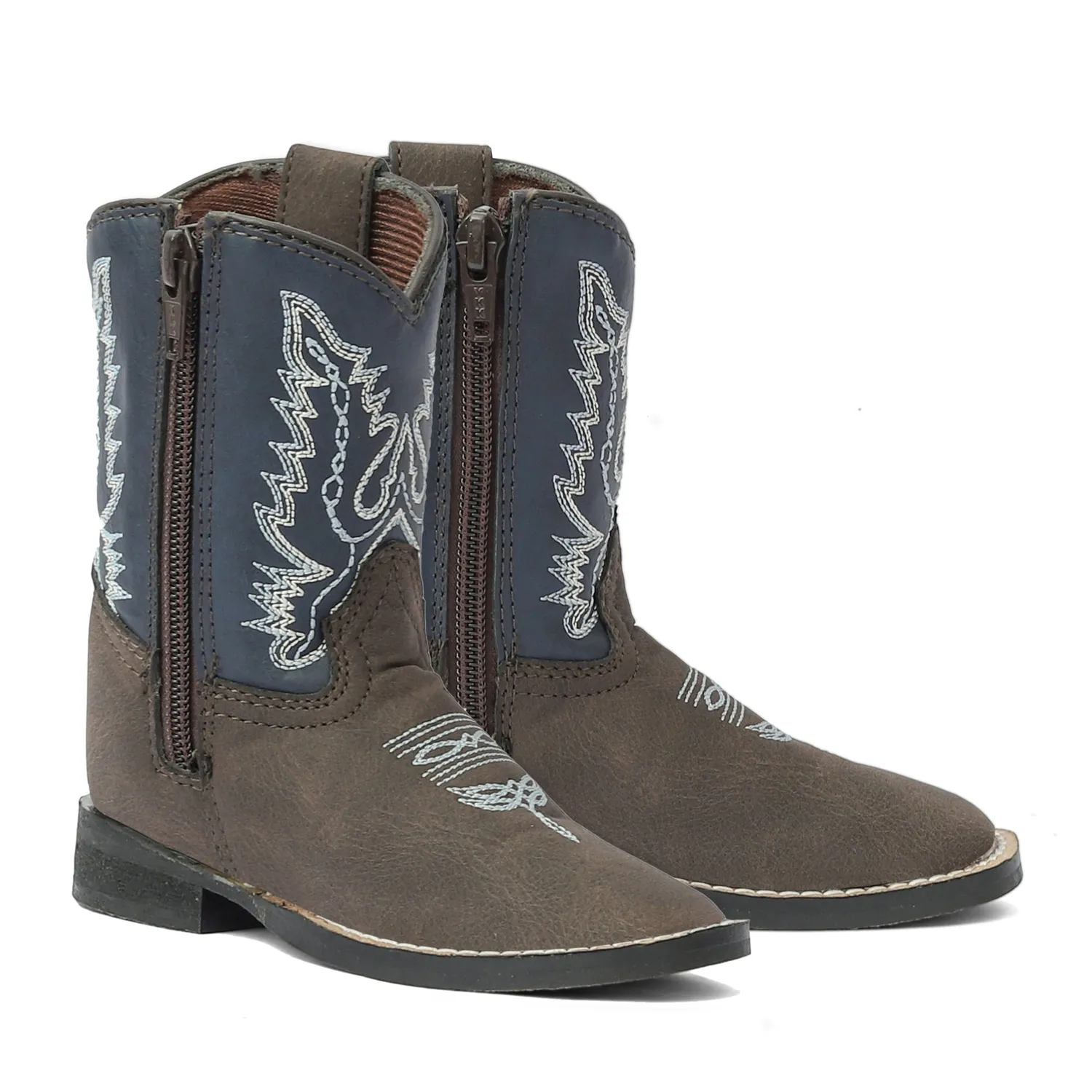 TuffRider Acadia peuter western laars bruin square toe