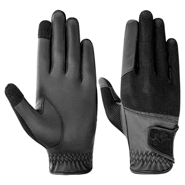 Equine Couture Aerocool Touch Screen rijhandschoenen zwart glitter