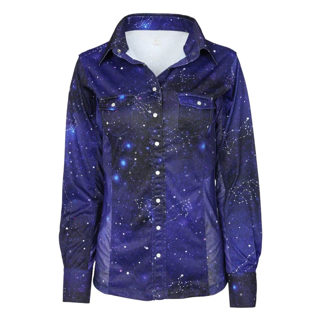 Dapplebay Constellation westernshirt navy dames