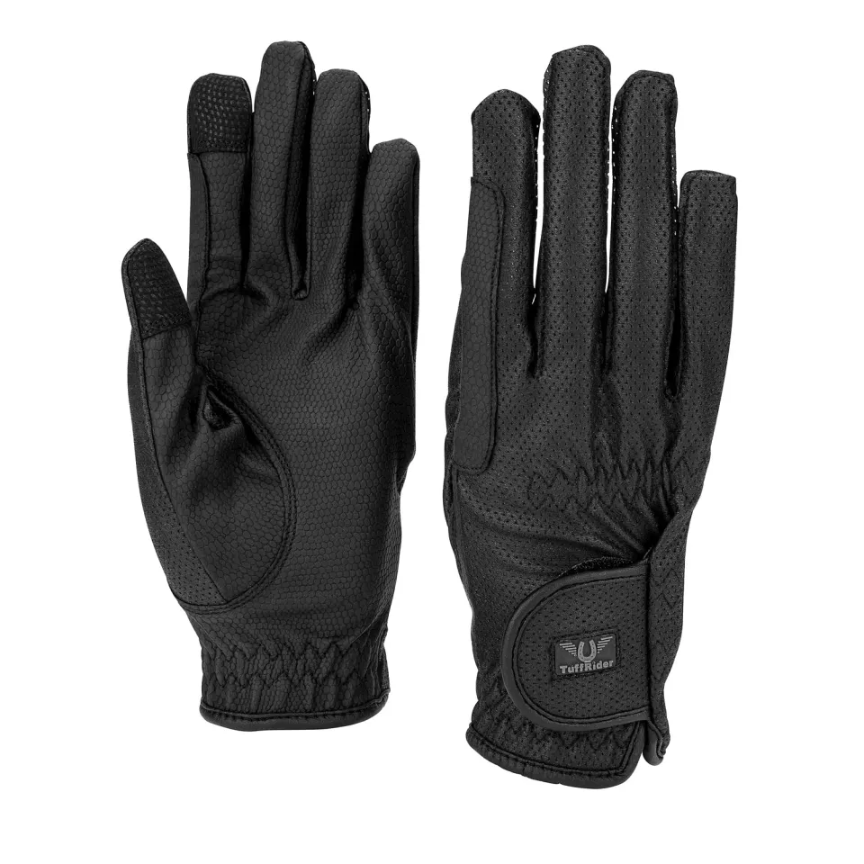 TuffRider Breathable rijhandschoenen zwart grip S