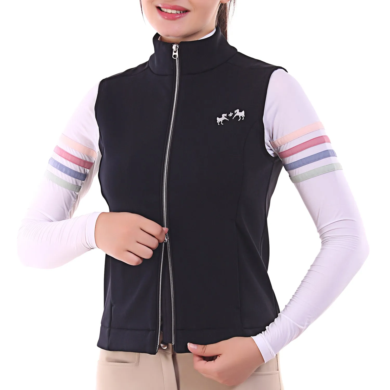 Equine Couture Techno Ladies bodywarmer zwart stretch