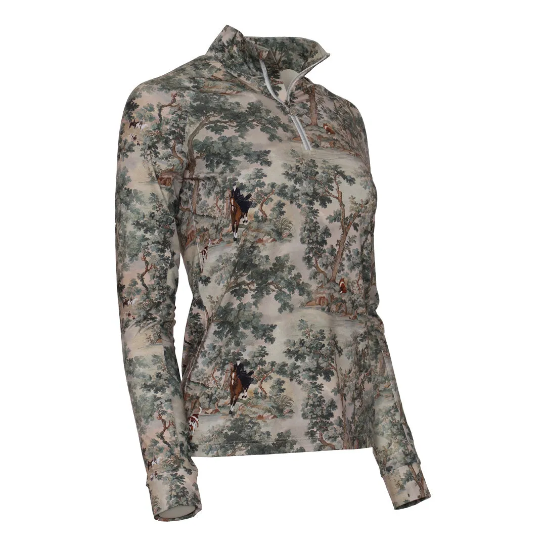 Dapplebay Hunt Tapestry 1/4 Zip rijtop multi lange mouw