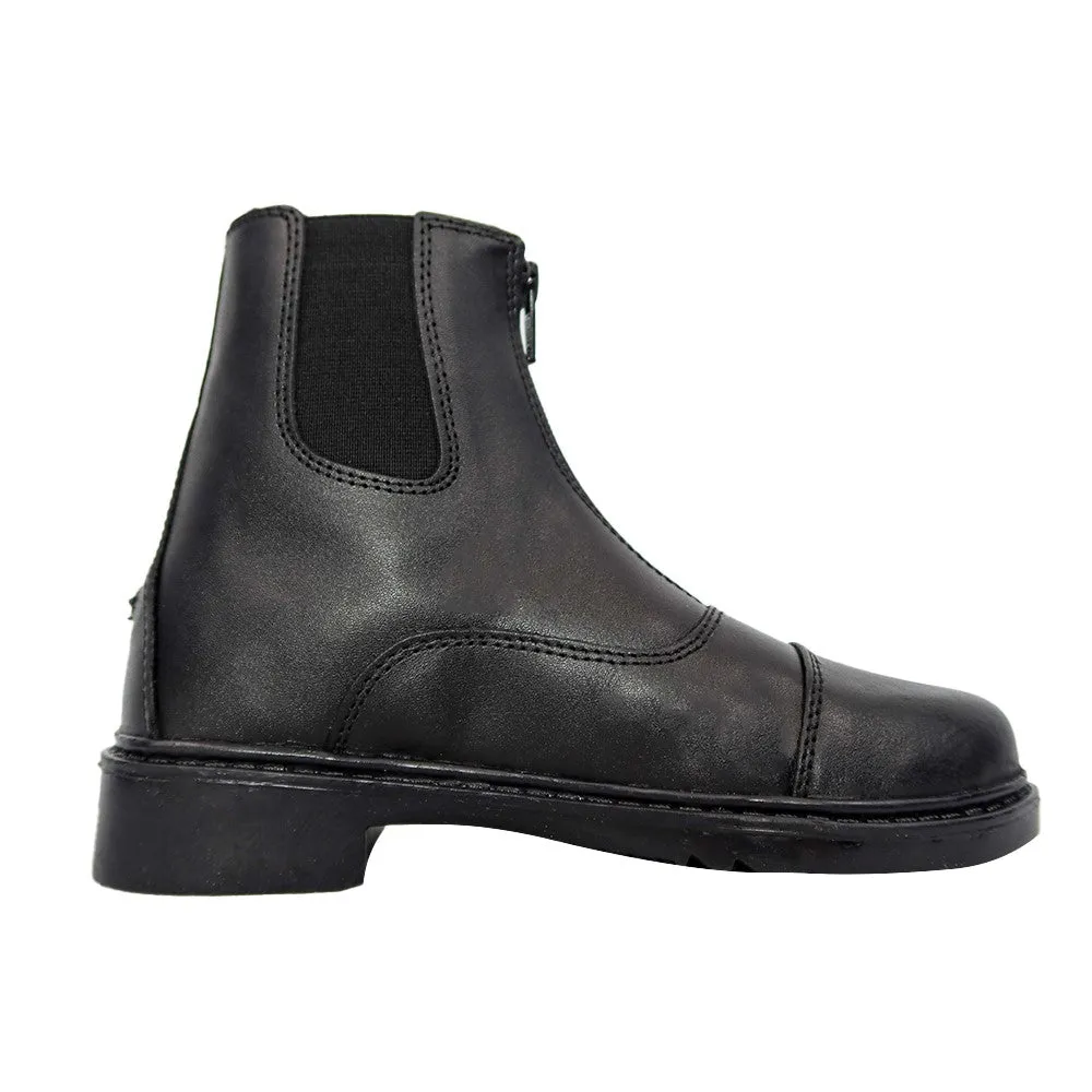 TuffRider Perfect Front Zip jodhpurschoenen zwart kinderen waterafstotend