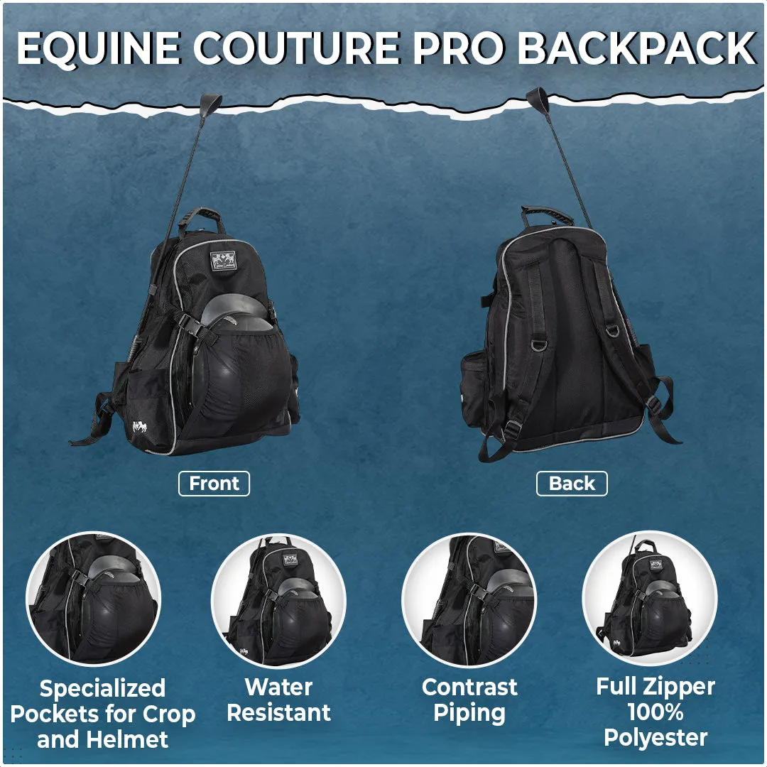 Equine Couture Pro Backpack rugzak zwart waterafstotend