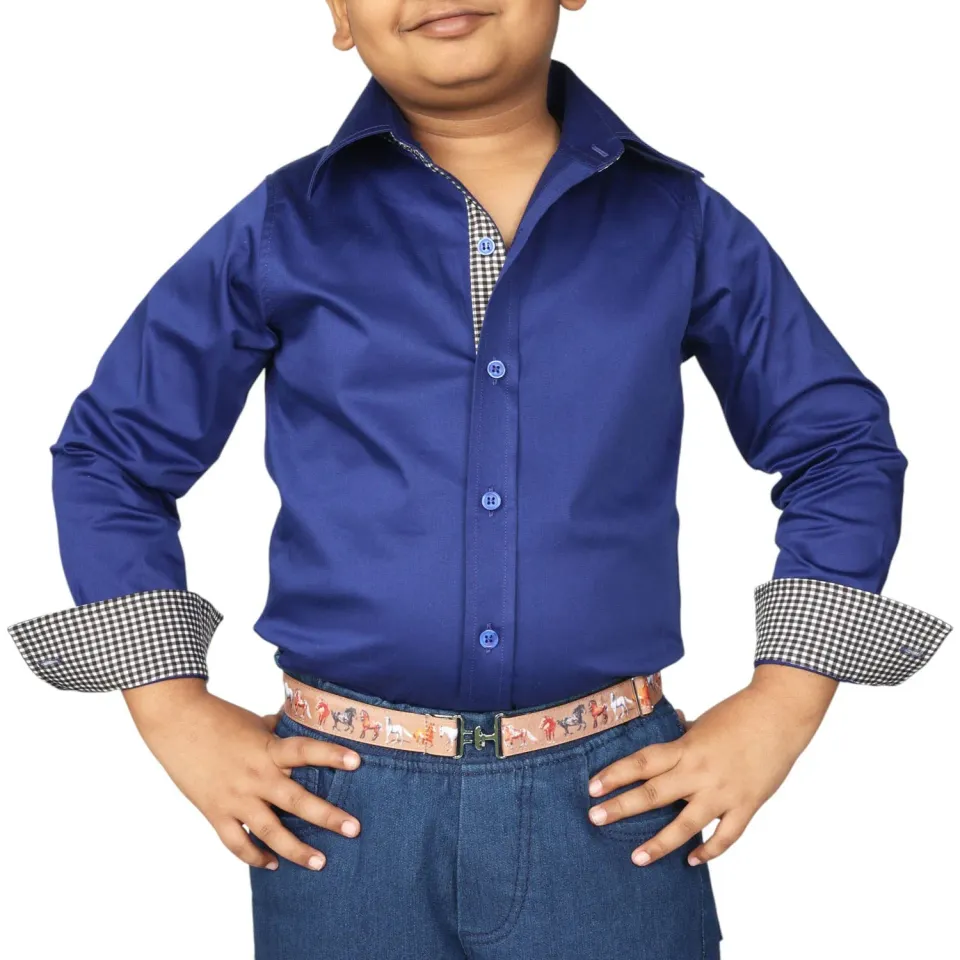 TuffRider ADEY overhemd jongen Royal Blue katoen