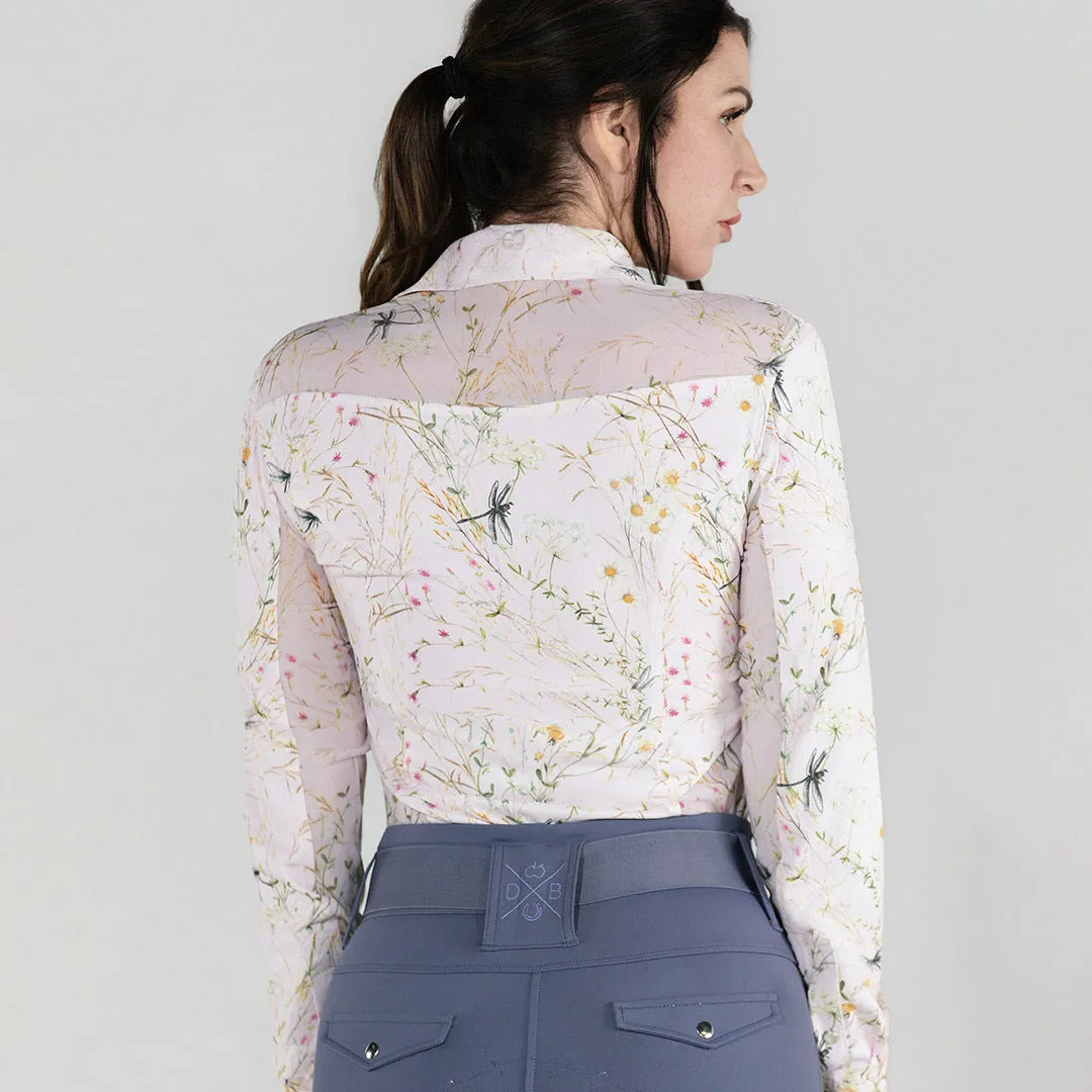 Dapplebay Dragonfly Meadow western blouse lichtroze