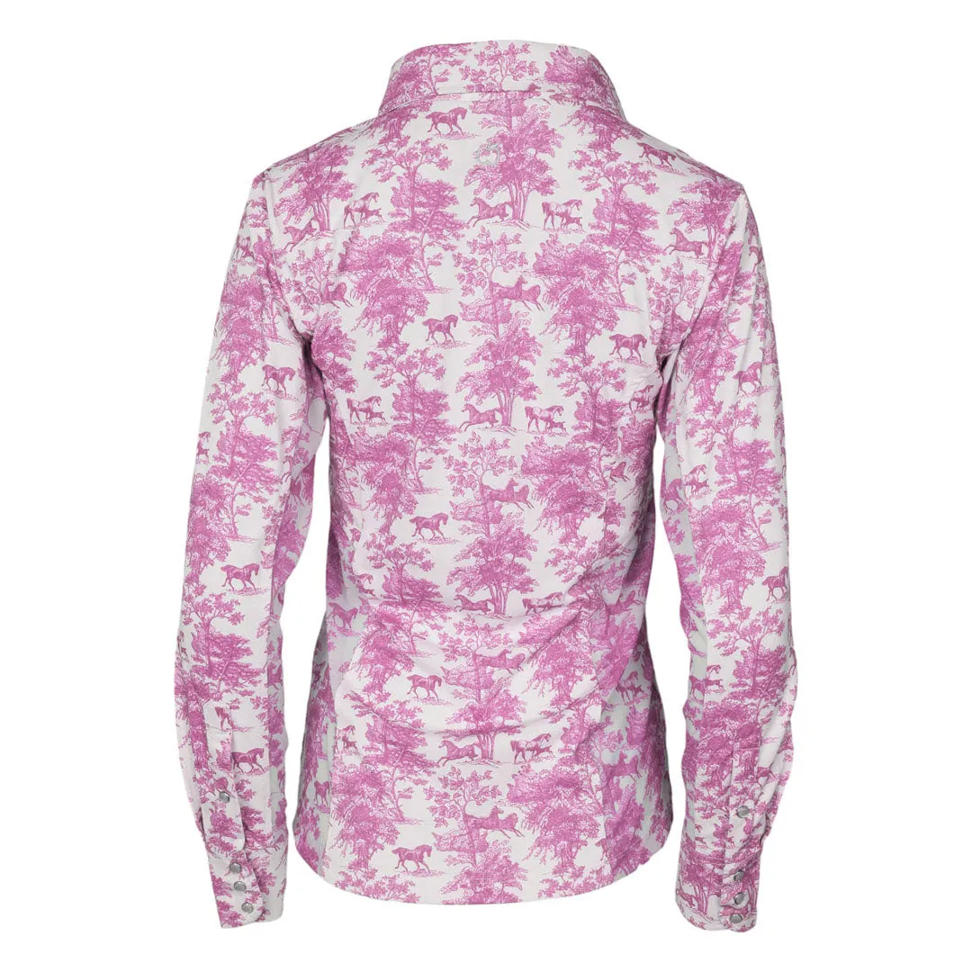 Dapplebay Equestrian Toile western overhemd Rose White stretch