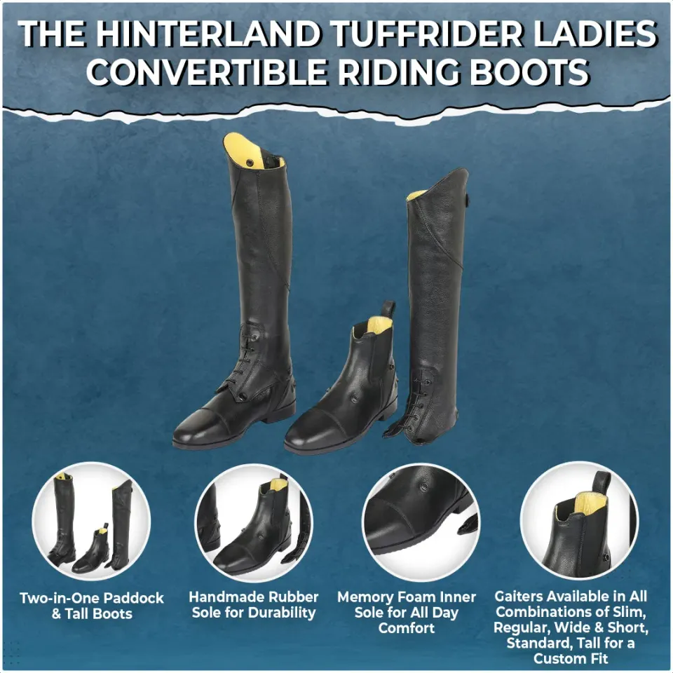TuffRider Hinterland Convertible rijlaarzen zwart dames 2-in-1