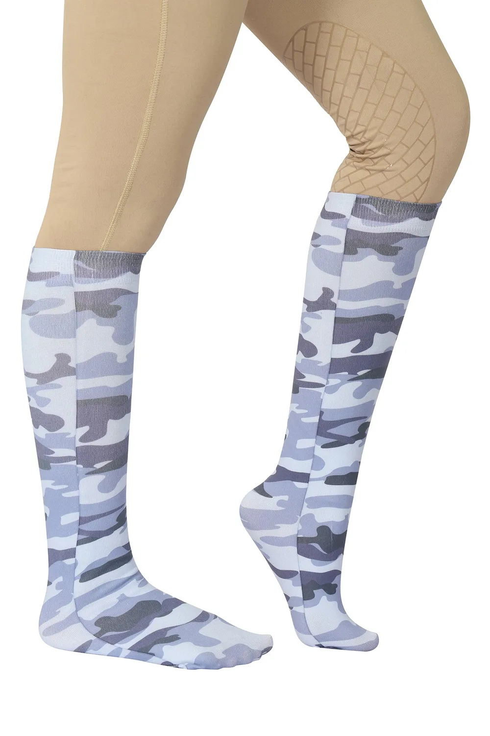 TuffRider Camo laarssokken lichtgrijs zwart
