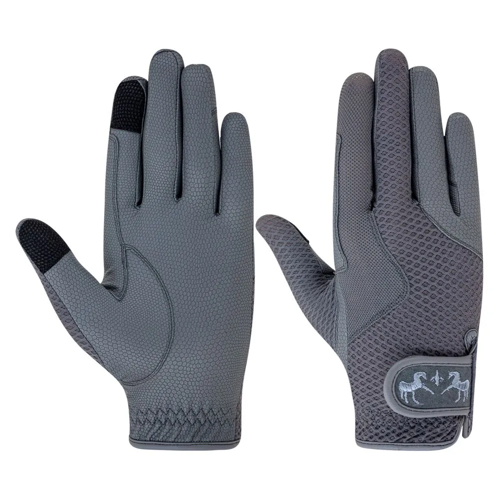 Equine Couture Max Mesh rijhandschoenen zomer grijs